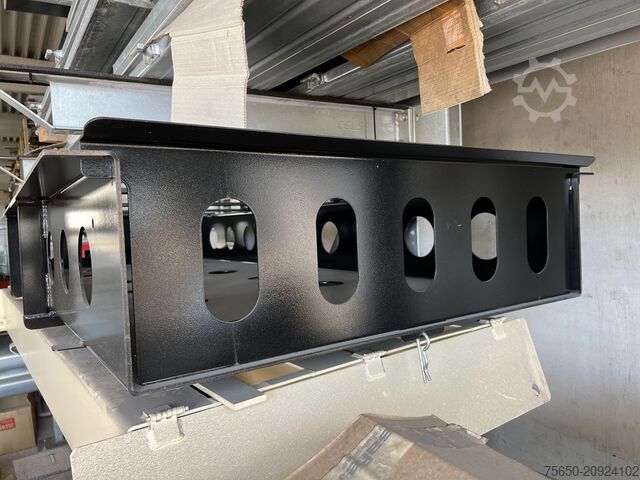 Low loader semitrailer Müller Mitteltal Staufach für Alu- Rampen