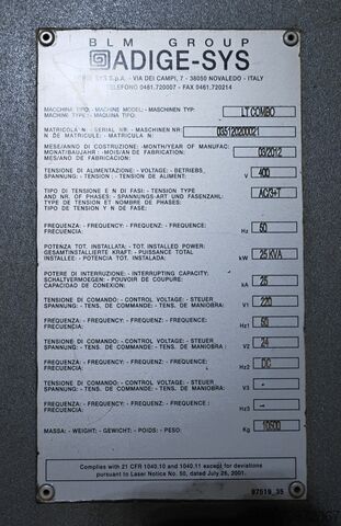 Sheet metal processing center BLM ADIGE-SYS LT COMBO