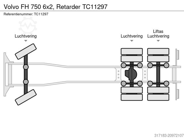 Tipper Volvo FH 750 6x2, Retarder