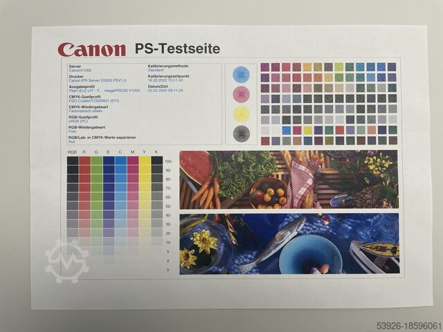 Colour production machine Canon imagePRESS V1000 incl. Sensing Unit, Fiery D3000, Booklet fin.