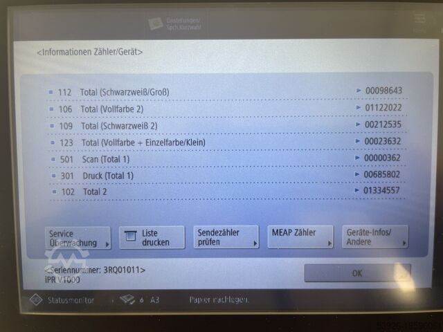 Colour production machine Canon imagePRESS V1000 incl. Sensing Unit, Fiery D3000, Booklet fin.