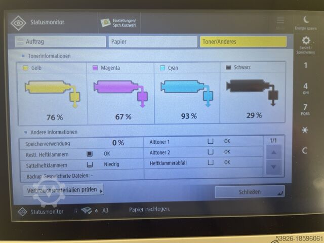 Colour production machine Canon imagePRESS V1000 incl. Sensing Unit, Fiery D3000, Booklet fin.