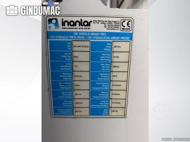 Inanlar CNC HAP 70 25/21 Inanlar CNC HAP 70 25/21