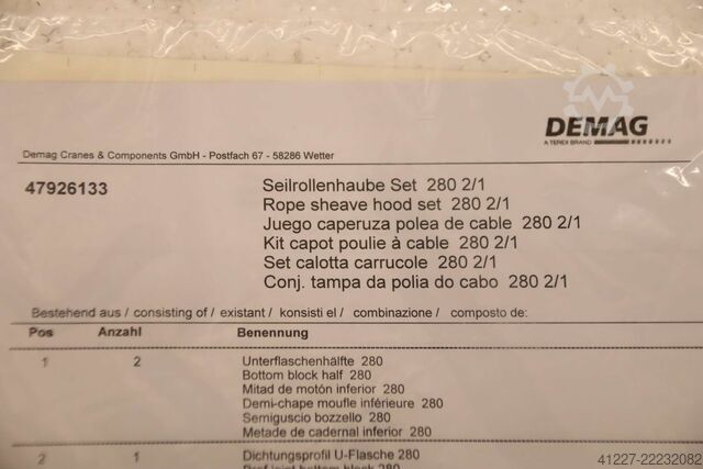 Rope pulley cover set Demag 280 2/1  47926133