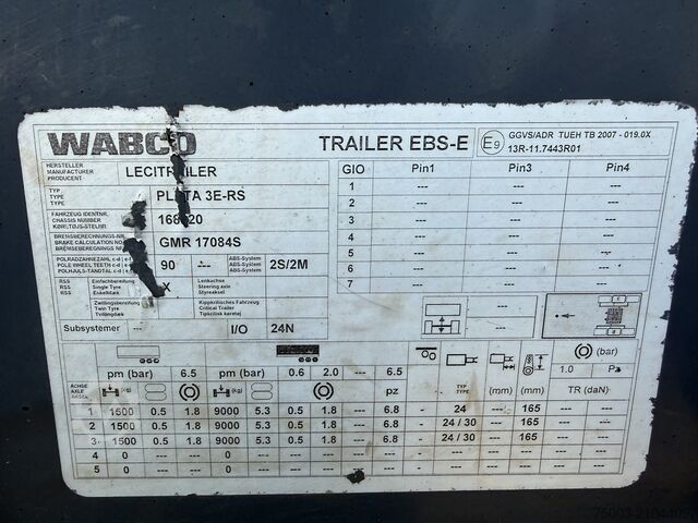 Auflieger mit offener Pritsche  3- Achs Lecitrailer Pritsche