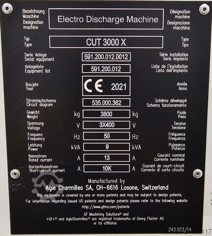Drahterodiermaschine GF Machining Solutions CUT 3000X