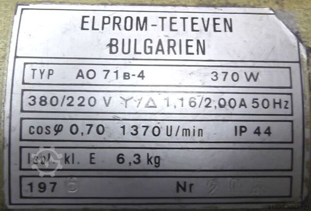 Gear motor 0.37 kW 22 rpm Elprom AO71B-4