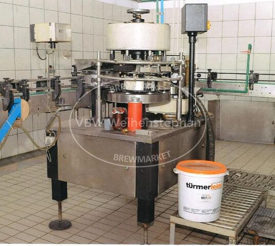 Nonreturnable glass bottle filling line Inex, Krones, Adelski, Pirzer, JOHA 