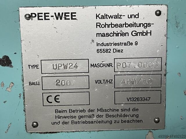 Gewinderollmaschine, Kaltwalzmaschine, Gewindewalzmaschine, Profilwalzmaschine, Gewindewalze PEE-WEE UPW 24