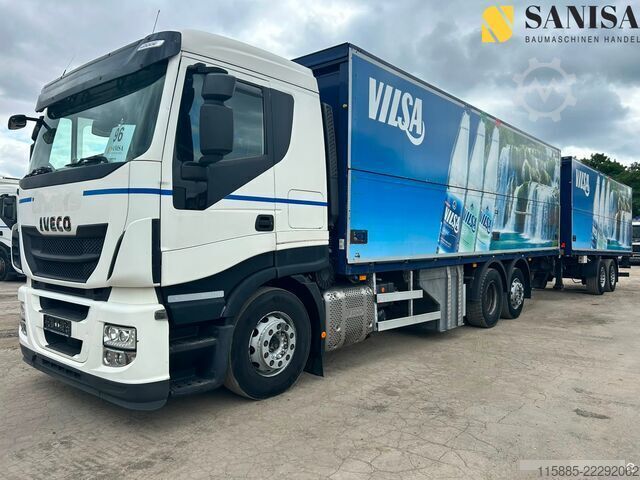 Beverage truck Iveco Stralis AS260S42/2x LBW/Schwenkwand/Zug