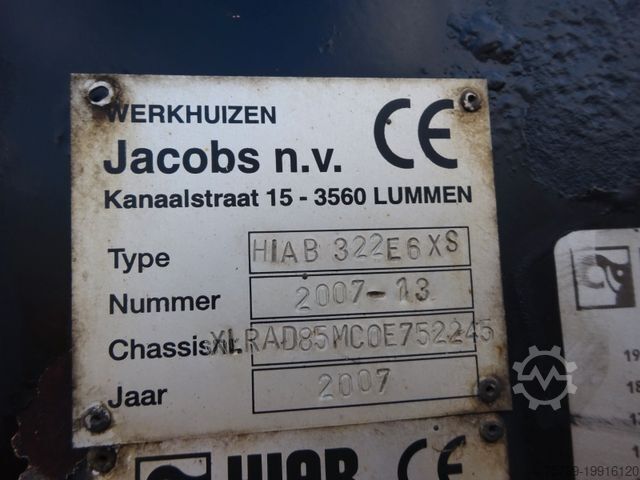 Truck mounted crane DAF 85.410 Pritsche + HIAB 322E6 Kran 8x4