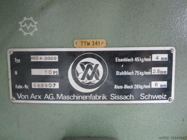 Sheet Metal Shear VON ARX HSD 4.2000