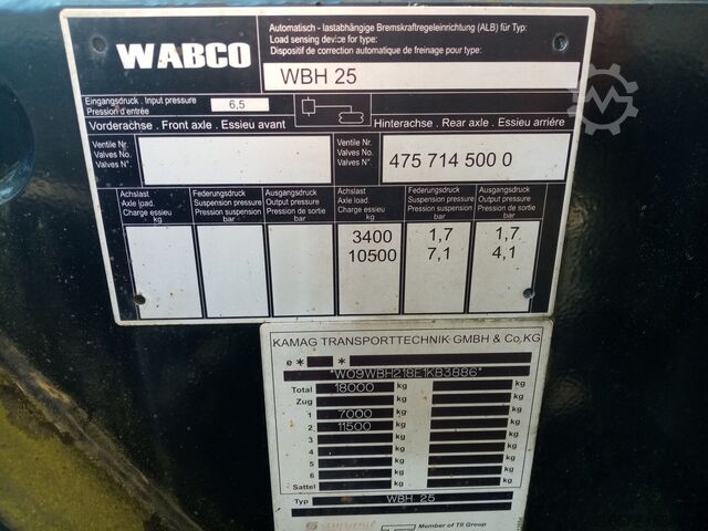 Truck swap chassis Kamag Wiesel WBH 25/KB3886/mit Garantie