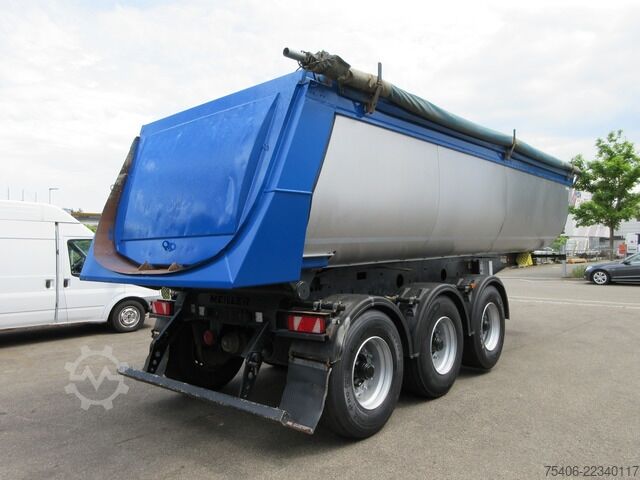 Tipper semitrailer meiller Thermomulde Stahl 23,10 m³, Liftachse