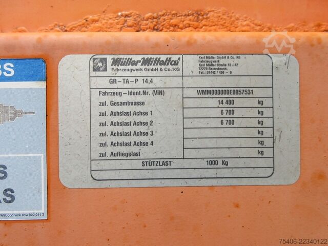 Log trailer Müller-Mitteltal Tandemanhänger