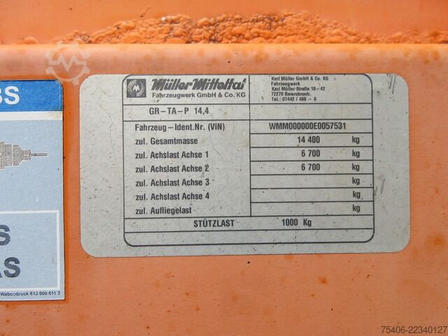 Open trailer Müller-Mitteltal Tandemanhänger