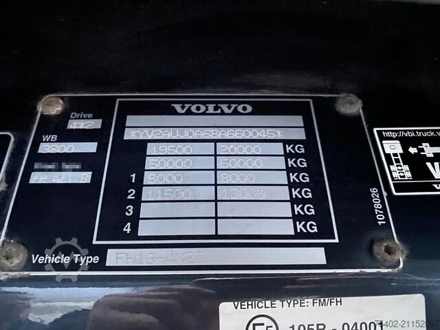 Standard-SZM Volvo FH 16.600 Globetrotter XL / 2x Tank / Stand Air...
