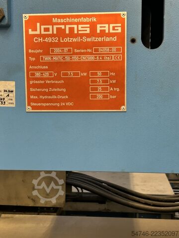 Schwenkbiegemaschine Jorns Twin-Matic-150-1150-CNC5000-6.4