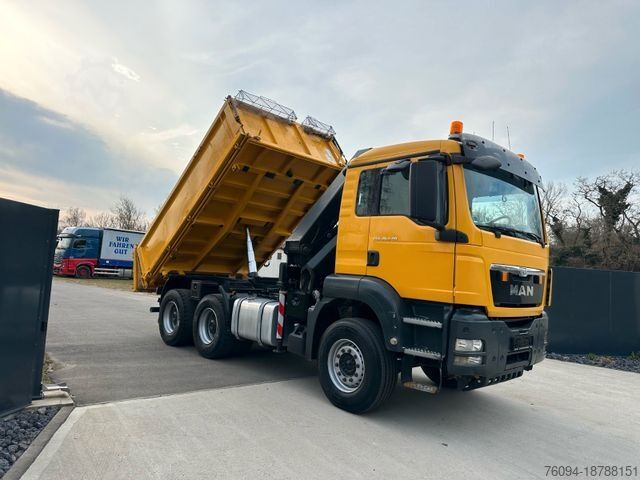 Truck mounted crane MAN TGS 26.540 6x4 3-Seitenkipper KRAN 19m FUNK