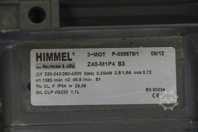 Gear motor 0.55 kW 46.9 rpm Himmel Z40-M1P4 B3