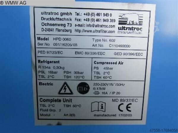 Refrigerant drier ULTRATROCK HPD 0060 Typ602