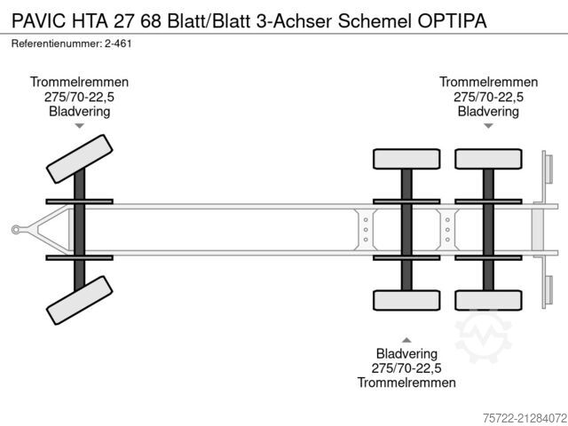 Timber transporter PAVIC HTA 27 68 Blatt/Blatt 3-Achser Schemel OPTIPA