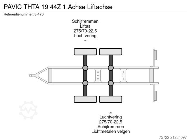 Holztransporter PAVIC THTA 19 44Z 1.Achse Liftachse