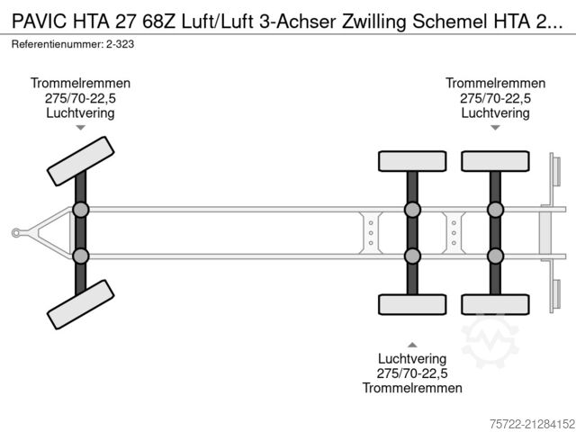 Holztransporter PAVIC HTA 27 68Z Luft/Luft 3-Achser Zwilling Schemel ...