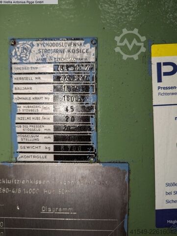 Eccentric Press - Single Column KOSICE LE 160