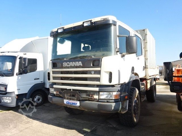 LKW mit Pritsche & Plane SCANIA P 114 4x4 DoKa Pritsche Plane-Spriegel AHK SHZ