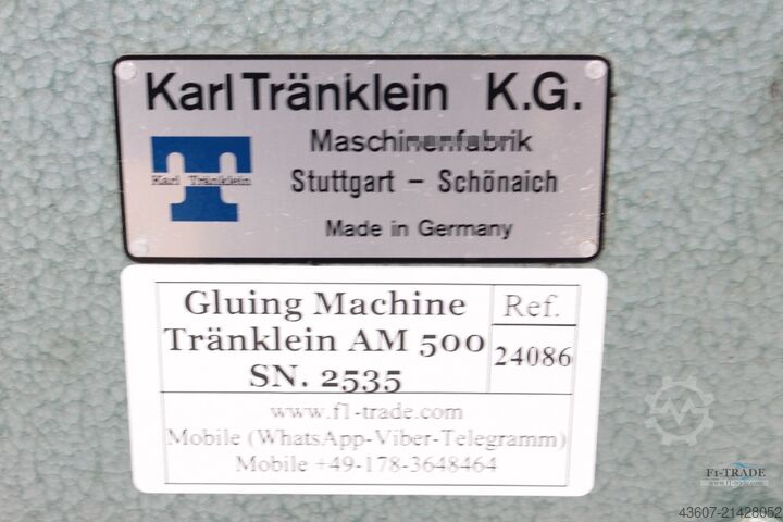 Anleimmaschine / Gluing machine Tränklein AM500