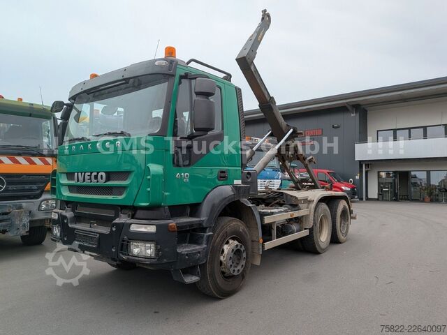 Roll-off tipper truck IVECO Trakker 410 / 6X4 / Full steel / Manual Retarder
