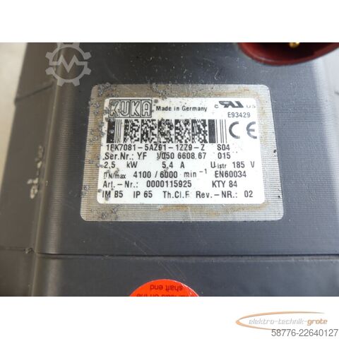 Steuerung KUKA 1FK7081-5AZ91-1ZZ9-Z S04 Servomotor SN: YFV050660867015