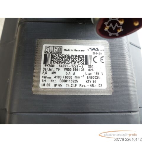 Steuerung KUKA 1FK7081-5AZ91-1ZZ9-Z S04 Servomotor SN: YFVN50666135025