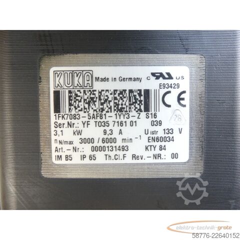 Control unit KUKA 1FK7083-5AF81-1YY3-Z S16 Servomotor SN: YFT035716101039