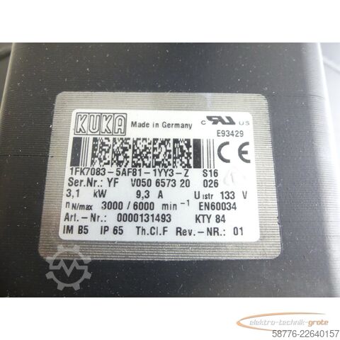 Control unit KUKA 1FK7083-5AF81-1YY3-Z S16 Servomotor SN: YFV050657320026
