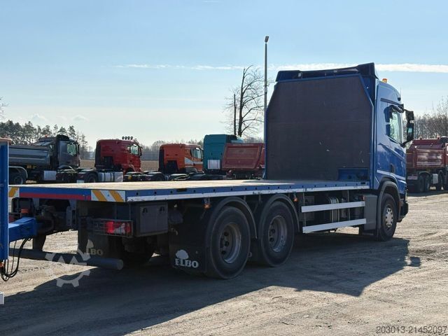 Flatbed truck SCANIA R500 6x4 Pritsche Retarder TOP!