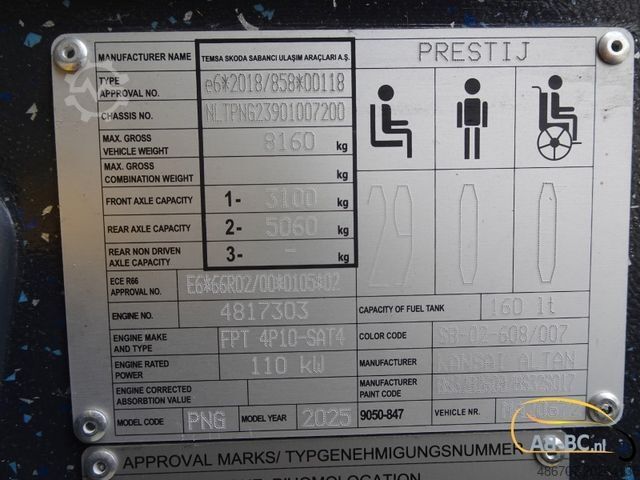 Motor coach TEMSA Prestij SX 2.0 - 30 Sitze Neues Modell AUTOMATIC