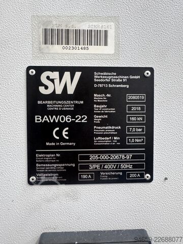 Horizontal machining center SW BA W06-22