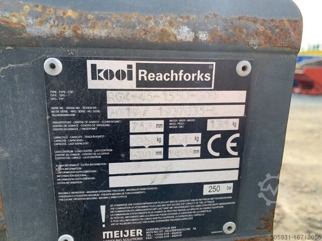 Hydraulic Telescopic Fork Arms Kooi RG4-45-1550