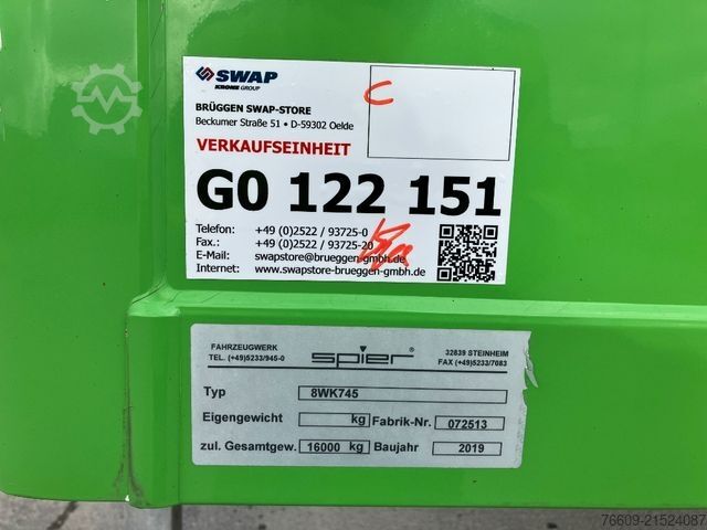 Anhänger-Wechselpritsche SPIER Wechselbrücke Koffer