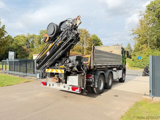 Dreiseitenkipper LKW MAN TGS 33.480 6x6 KRAN abstattelb. 19m Kipper Bordm