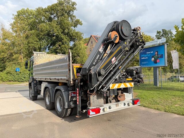 Kipper LKW MAN TGS 33.480 6x6 KRAN abstattelb. 19m Kipper Bordm