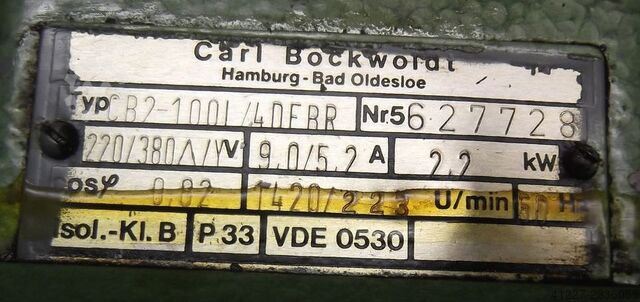 Gear motor 2.2 kW 223 rpm Bockwoldt CB2-100I/4DFBR