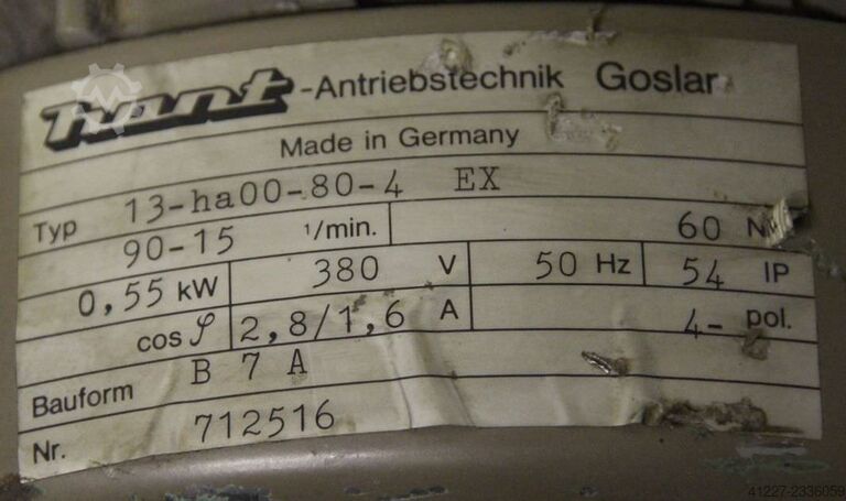 Adjustable geared motor 0.55 kW 15-90 rpm Hant 13-ha00-80-4 EX