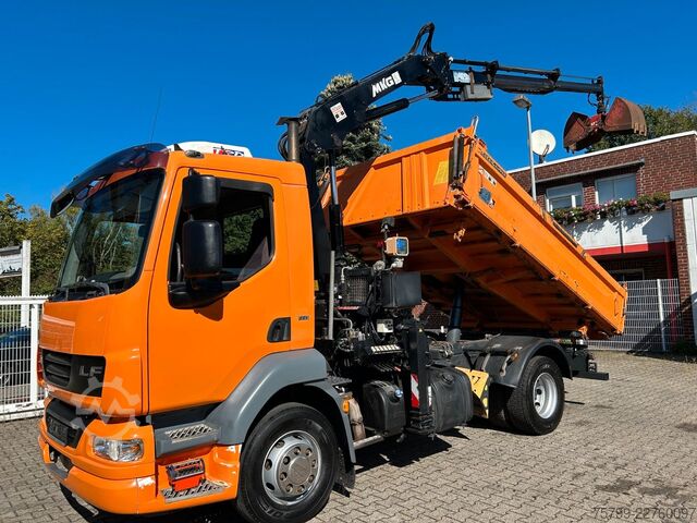 Dreiseitenkipper LKW DAF 16.250LF Meiller 3-Skipper +MKG HLK106-HP Kran