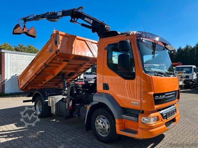 Dreiseitenkipper LKW DAF 16.250LF Meiller 3-Skipper +MKG HLK106-HP Kran