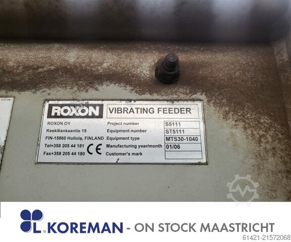 ROXON Trichter mit Schwingrinne  ROXON Hopper with Vibrating Chute