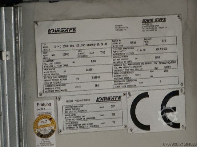 Hydraulische Presse Loire Gestamp 2500-600-200/50