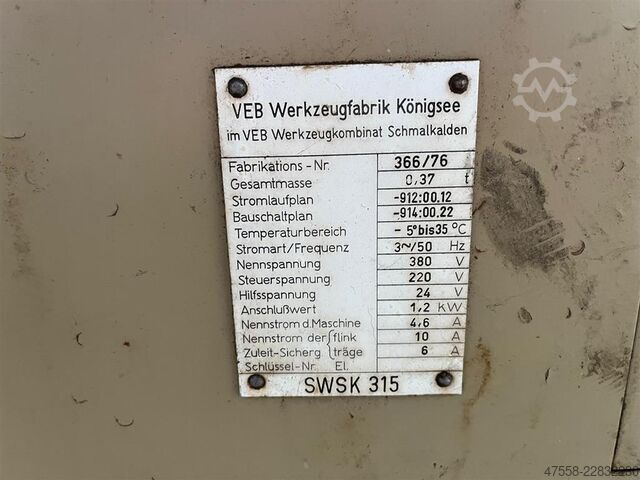 Sägeblattschärfmaschine WMW - KÖNIGSEE SWSK 315